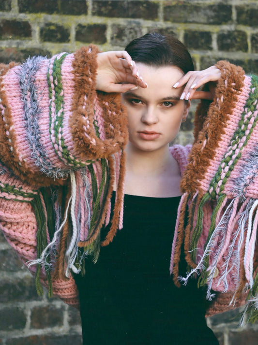 Wool cardigan "Juliya" (soft pink)