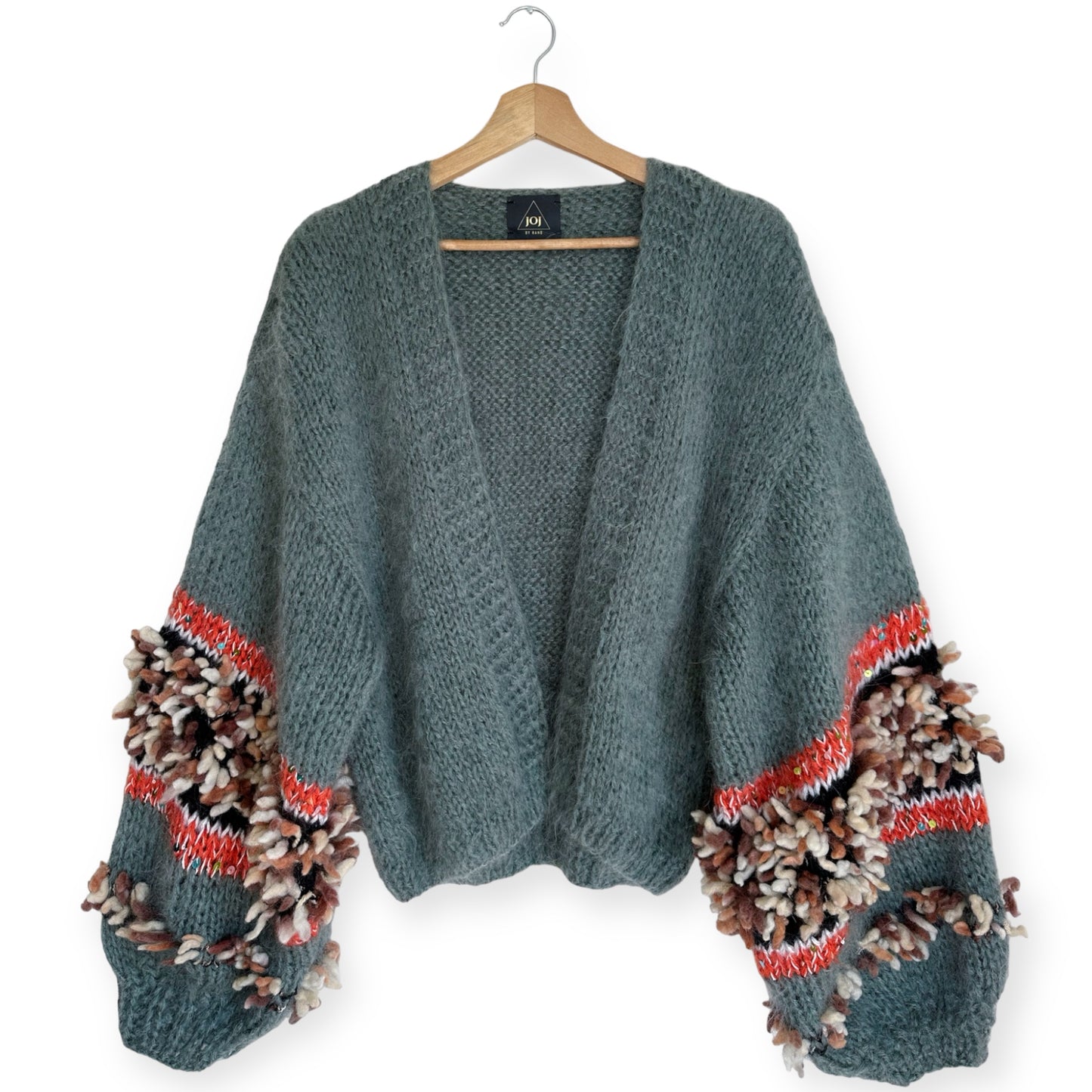 Mohair cardigan with decorated sleeve "Venus"