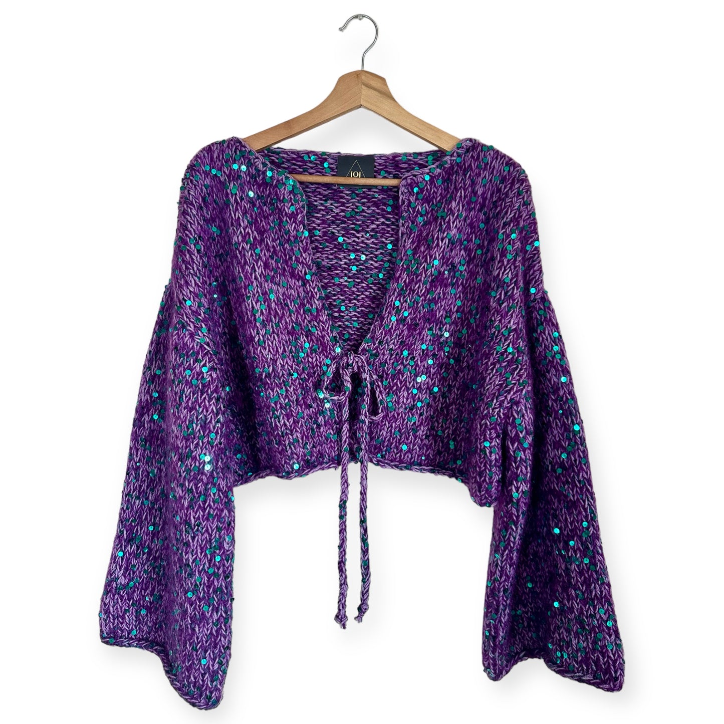 Melange cardigan with sequins "Disco"