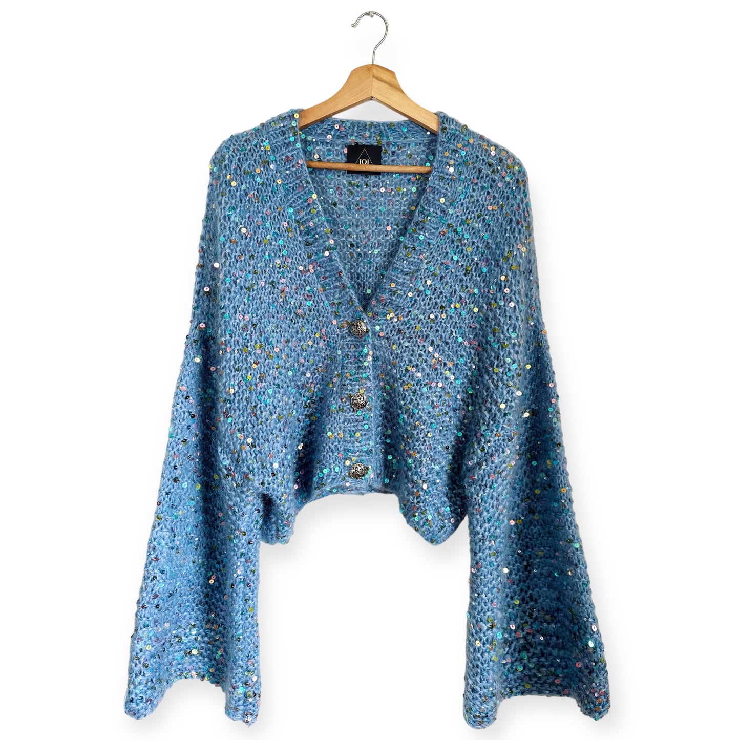 Mohair cardigan with sequins "Sky"